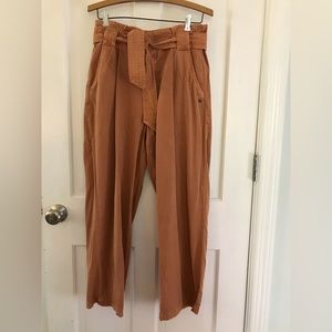 Roxy Pleated Wide Leg Terracotta Chinos Ankle Length Size Medium